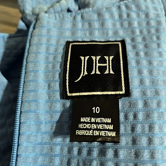 Nwt JH Blue Dress 10 Womens Ruffle Sleeve Feminine Casual Classic Preppy Shift - Picture 12 of 14